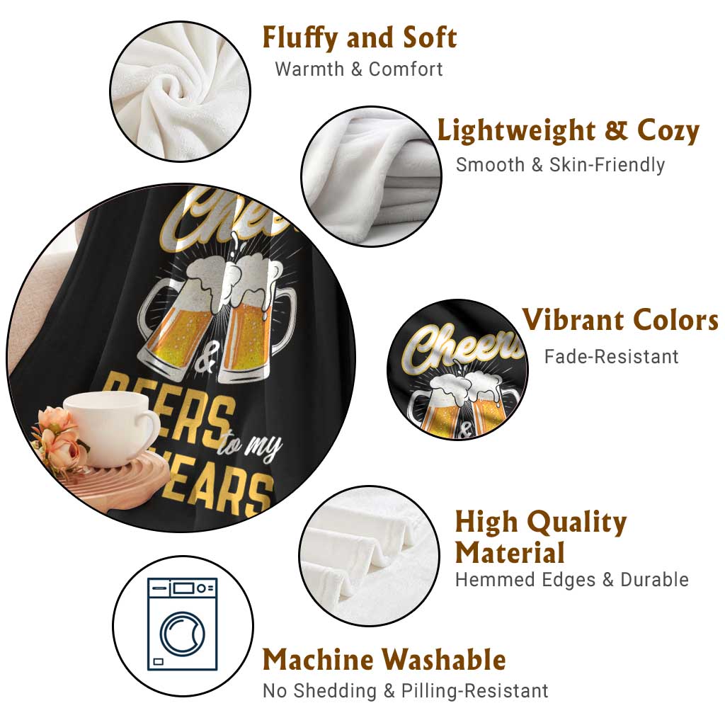 60th Birthday Party Gift Throw Blanket Cheers Beers To My 60 Years TS12 Print Your Wear