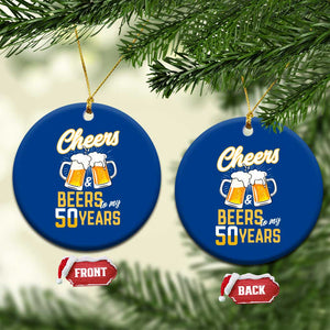 50th Birthday Party Gift Ceramic Ornament Cheers Beers To My 50 Years TS12 1pc Blue Print Your Wear