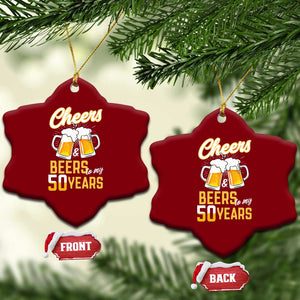 50th Birthday Party Gift Ceramic Ornament Cheers Beers To My 50 Years TS12 Print Your Wear