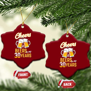 30th Birthday Party Gift Ceramic Ornament Cheers Beers To My 30 Years TS12 Print Your Wear