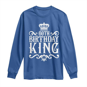 60th Birthday King Royal Crown Graphic For Men Long Sleeve Shirt TS12 Royal Blue Print Your Wear