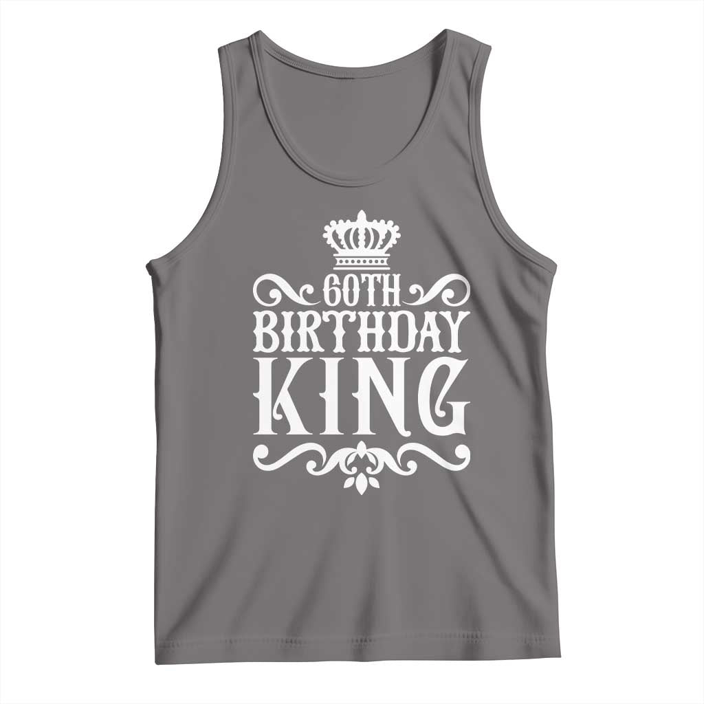 60th Birthday King Royal Crown Graphic For Men Tank Top TS12 Deep Heather Print Your Wear