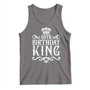 60th Birthday King Royal Crown Graphic For Men Tank Top TS12 Deep Heather Print Your Wear