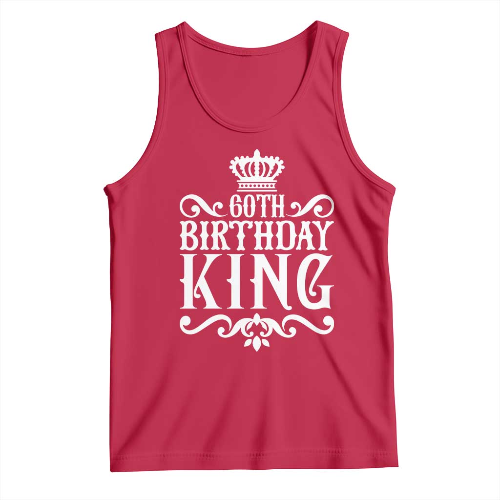 60th Birthday King Royal Crown Graphic For Men Tank Top TS12 Red Print Your Wear