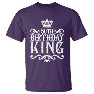 50th Birthday King Royal Crown Graphic For Men T Shirt TS12 Purple Print Your Wear