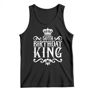 50th Birthday King Royal Crown Graphic For Men Tank Top TS12 Black Print Your Wear