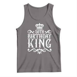 50th Birthday King Royal Crown Graphic For Men Tank Top TS12 Deep Heather Print Your Wear