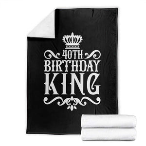 40th Birthday King Royal Crown Graphic For Men Throw Blanket TS12 Black Print Your Wear