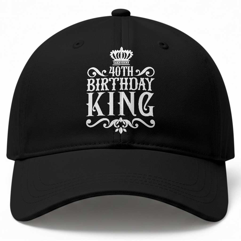 40th Birthday King Royal Crown Graphic For Men Baseball Cap TS12 Print Your Wear