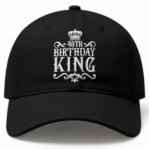 40th Birthday King Royal Crown Graphic For Men Baseball Cap TS12 Print Your Wear