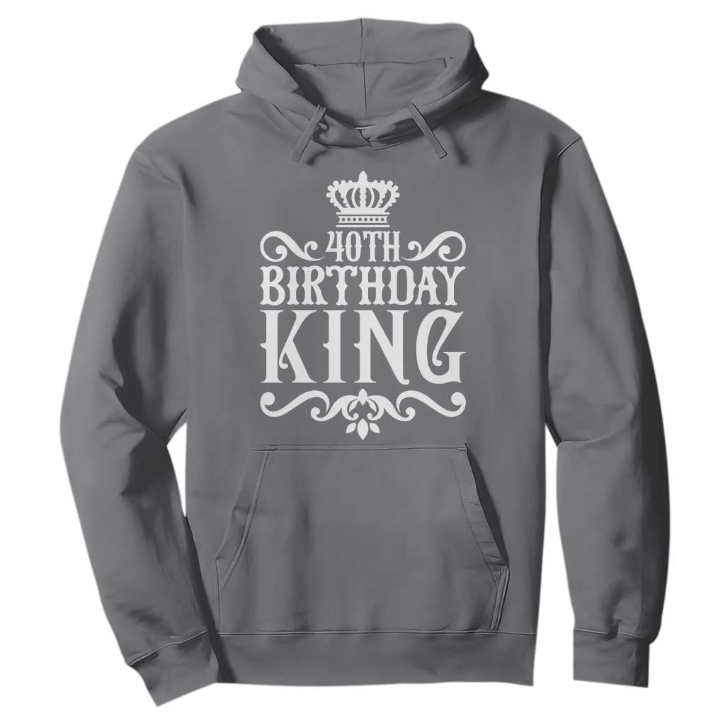 40th Birthday King Royal Crown Graphic For Men Hoodie TS12 Charcoal Print Your Wear