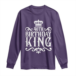 40th Birthday King Royal Crown Graphic For Men Long Sleeve Shirt TS12 Purple Print Your Wear
