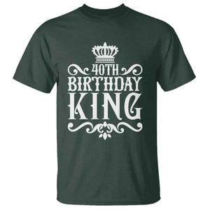40th Birthday King Royal Crown Graphic For Men T Shirt TS12 Dark Forest Green Print Your Wear