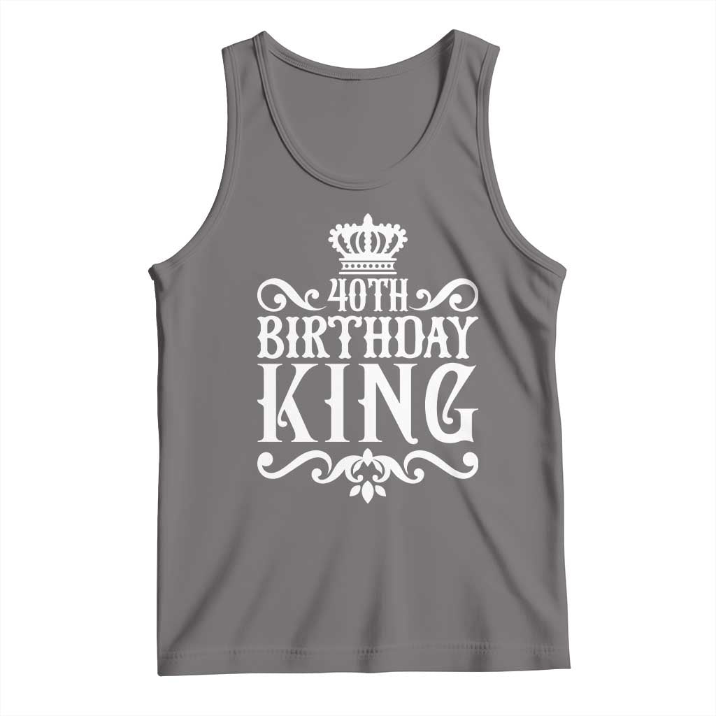 40th Birthday King Royal Crown Graphic For Men Tank Top TS12 Deep Heather Print Your Wear