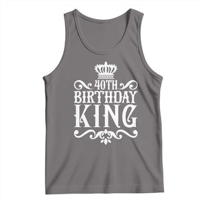 40th Birthday King Royal Crown Graphic For Men Tank Top TS12 Deep Heather Print Your Wear