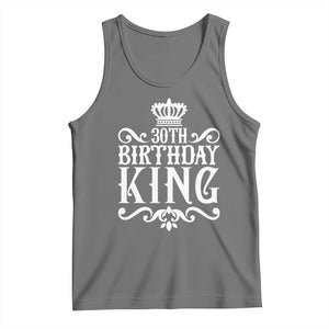 30th Birthday King Tank Top Royal Crown Graphic For Men TS12 Black Heather Print Your Wear