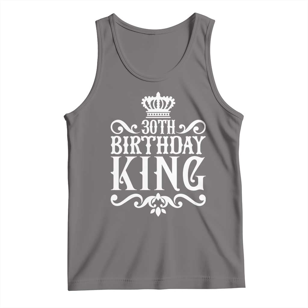 30th Birthday King Tank Top Royal Crown Graphic For Men TS12 Deep Heather Print Your Wear