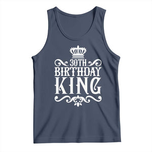 30th Birthday King Tank Top Royal Crown Graphic For Men TS12 Navy Print Your Wear