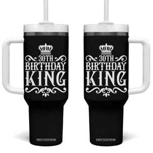 30th Birthday King Tumbler With Handle Royal Crown Graphic For Men TS12 One Size: 40 oz Black Print Your Wear
