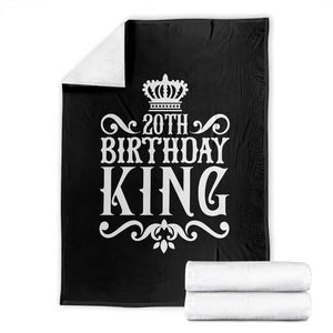 20th Birthday King Crown Gift For Men Throw Blanket TS12 Black Print Your Wear
