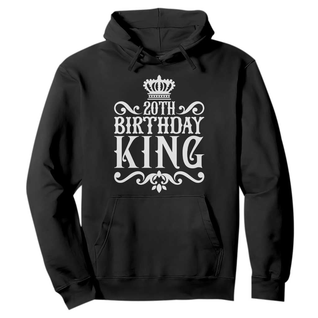 20th Birthday King Crown Gift For Men Hoodie TS12 Black Print Your Wear
