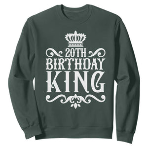 20th Birthday King Crown Gift For Men Sweatshirt TS12 Dark Forest Green Print Your Wear