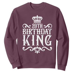 20th Birthday King Crown Gift For Men Sweatshirt TS12 Maroon Print Your Wear