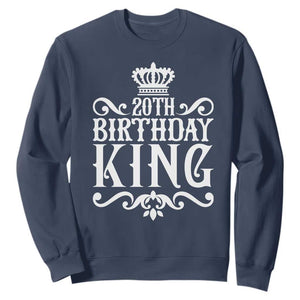 20th Birthday King Crown Gift For Men Sweatshirt TS12 Navy Print Your Wear