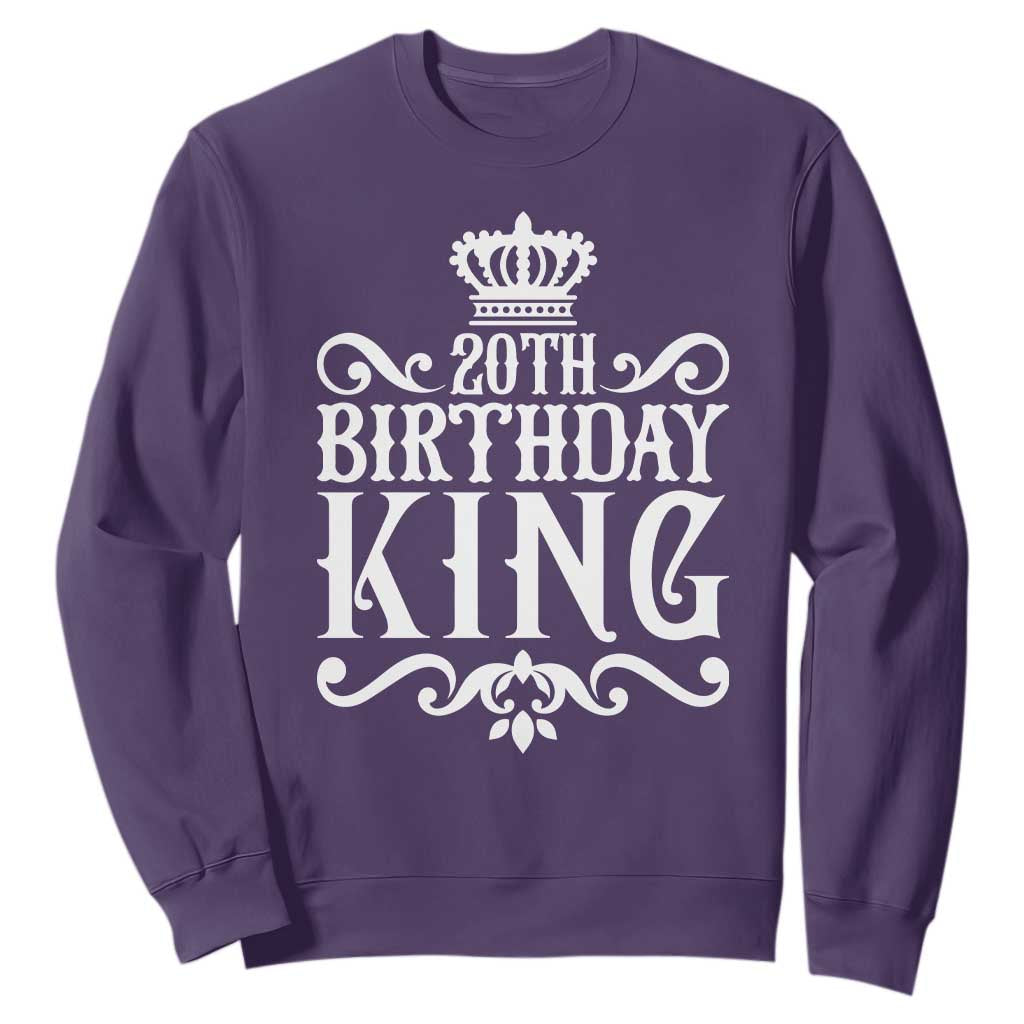 20th Birthday King Crown Gift For Men Sweatshirt TS12 Purple Print Your Wear