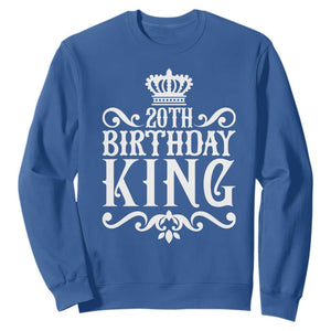 20th Birthday King Crown Gift For Men Sweatshirt TS12 Royal Blue Print Your Wear