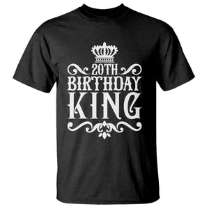 20th Birthday King Crown Gift For Men T Shirt TS12 Black Print Your Wear