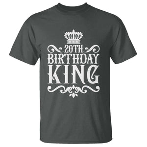 20th Birthday King Crown Gift For Men T Shirt TS12 Dark Heather Print Your Wear