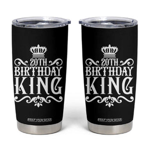 20th Birthday King Crown Gift For Men Tumbler Cup TS12 Black Print Your Wear