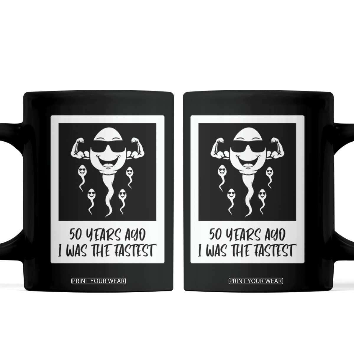 50 Years Ago I Was The Fastest Coffee Mug Funny 50th Birthday Gift TS12 Black Print Your Wear