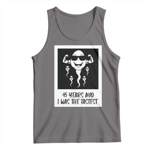 45 Years Ago I Was The Fastest Tank Top Funny 45th Birthday Gift TS12 Deep Heather Print Your Wear