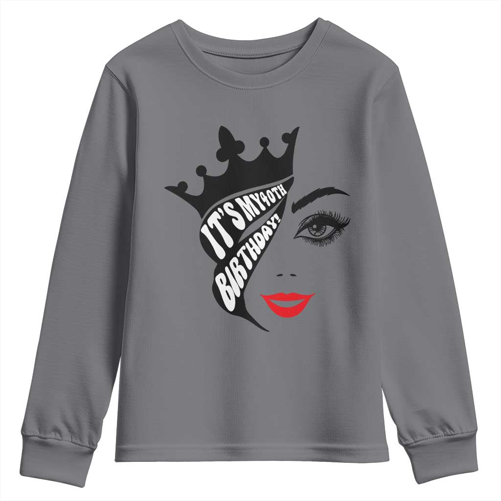 Its My 40th Birthday Youth Sweatshirt Birthday Queen Crown Gift For Women TS12 Charcoal Print Your Wear