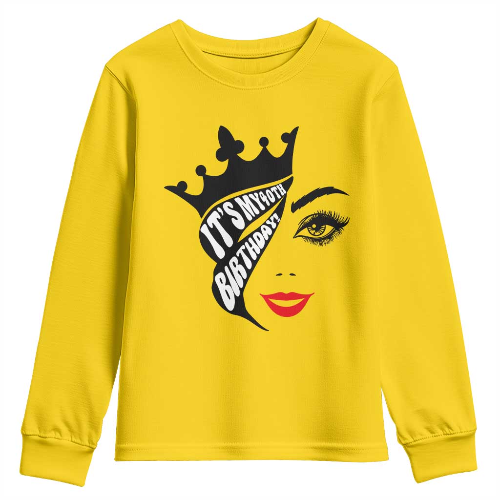 Its My 40th Birthday Youth Sweatshirt Birthday Queen Crown Gift For Women TS12 Daisy Print Your Wear