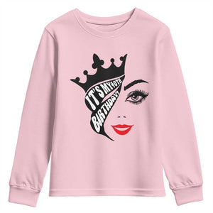 Its My 40th Birthday Youth Sweatshirt Birthday Queen Crown Gift For Women TS12 Light Pink Print Your Wear