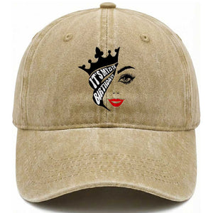 Its My 25th Birthday Washed Cotton Baseball Cap Birthday Queen Crown Gift For Women TS12 Print Your Wear