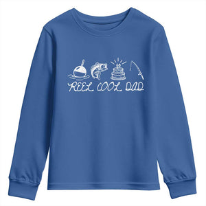 Reel Cool Dad Youth Sweatshirt Funny Fishing Dad Birthday Gift TS12 Royal Blue Print Your Wear