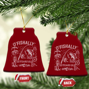 O'Fishally 20 Years Old Ceramic Ornament Funny Fisherman Birthday Graphic TS12 Print Your Wear