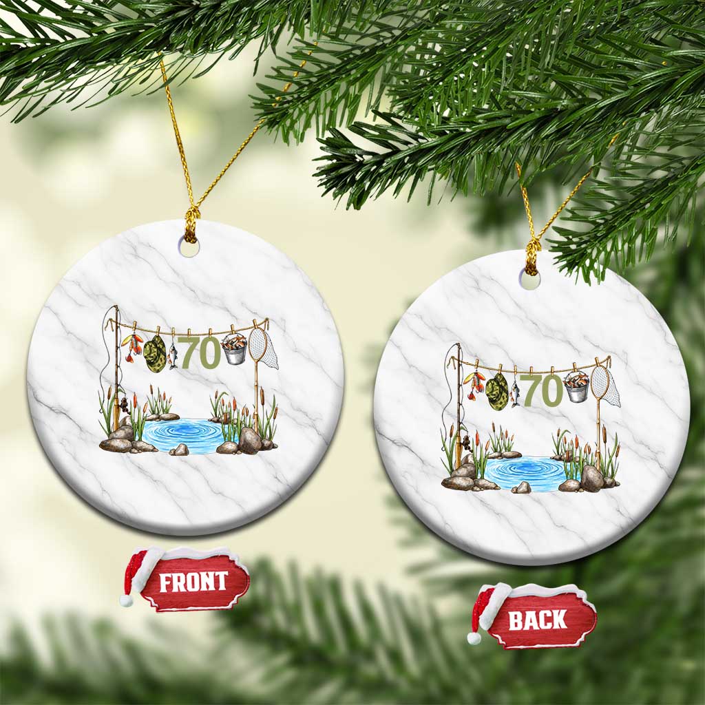 70th Birthday Fishing Ceramic Ornament Fisherman Birthday Party Gift TS12 1pc White Marble Print Your Wear