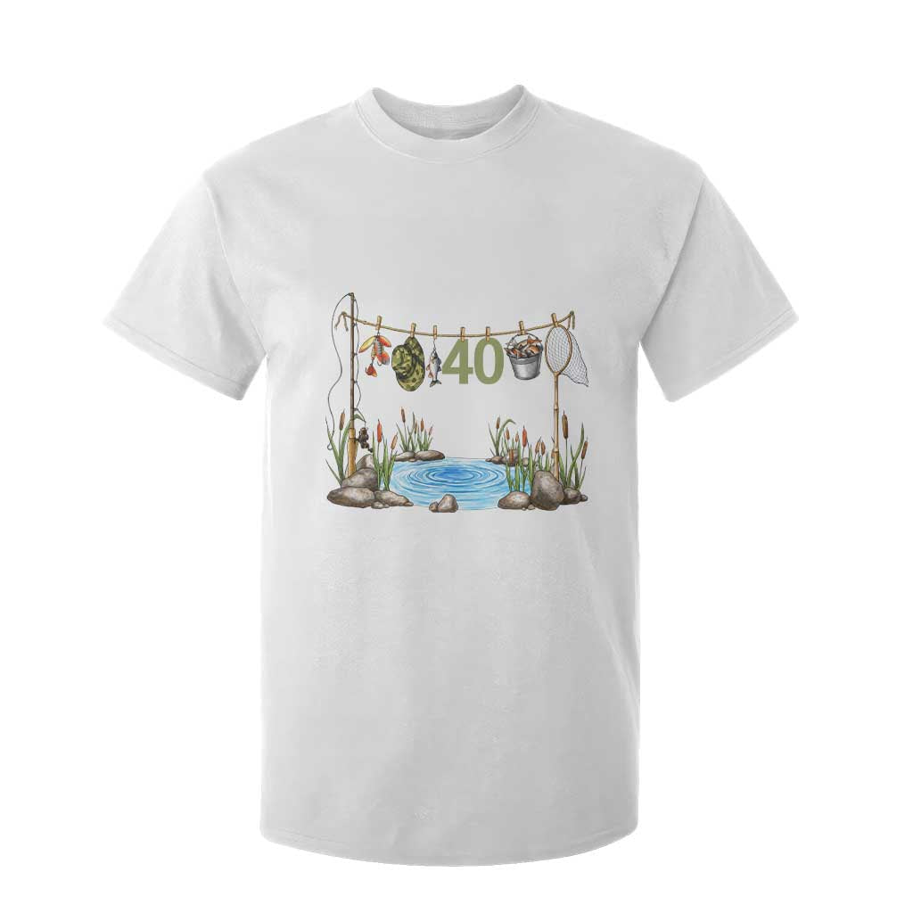 40th Birthday Fishing T Shirt For Kid Fisherman Birthday Party Gift TS12 White Print Your Wear