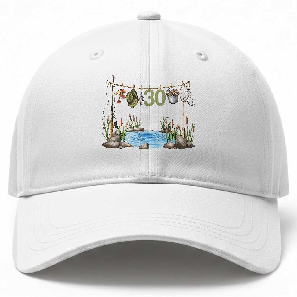 30th Birthday Fishing Baseball Cap Fisherman Birthday Party Gift TS12 Print Your Wear