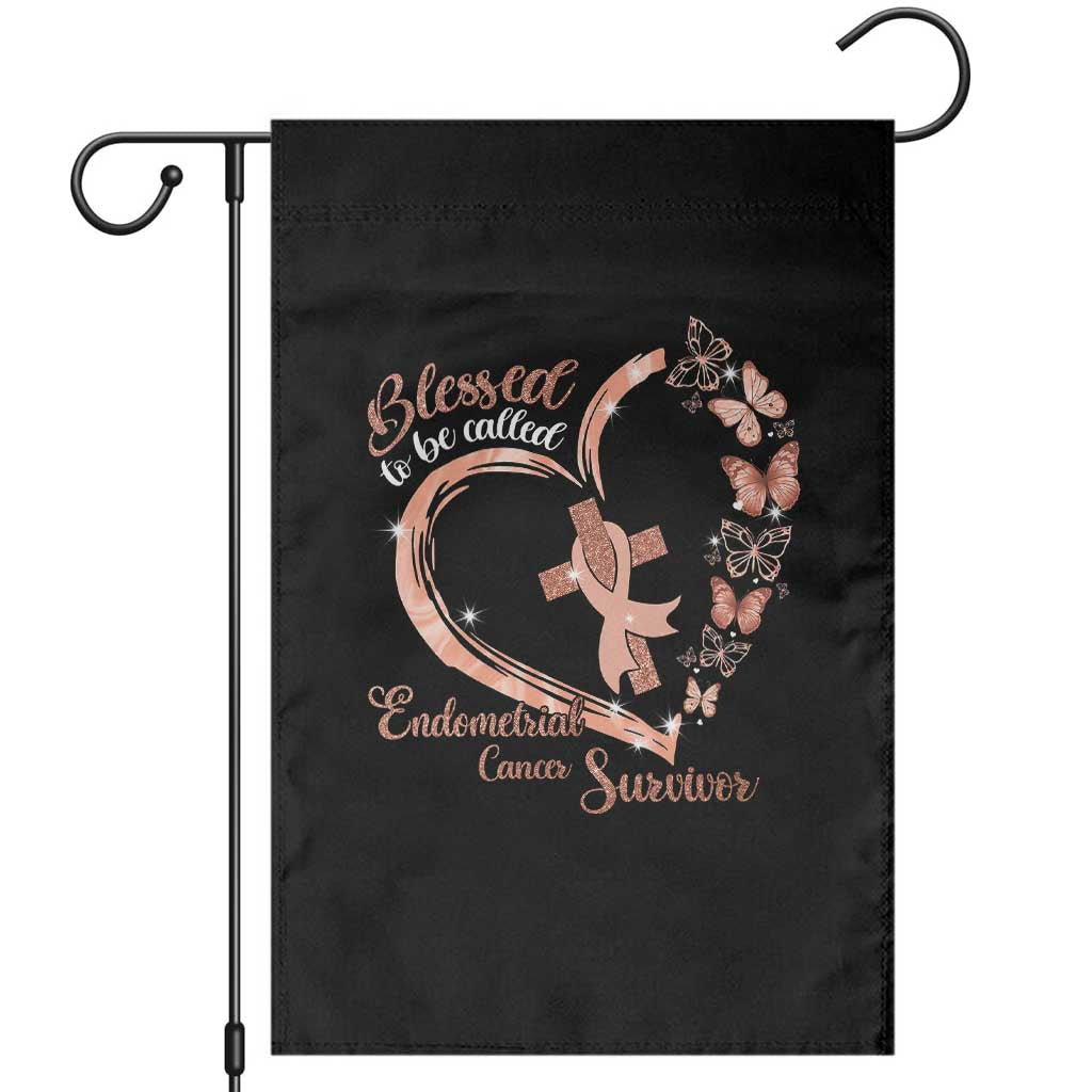 Endometrial Cancer Warrior Gift Garden Flag Blessed To Be Called A Survivor TS12 Black Print Your Wear