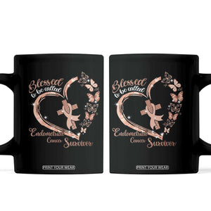 Endometrial Cancer Warrior Gift Coffee Mug Blessed To Be Called A Survivor TS12 Black Print Your Wear