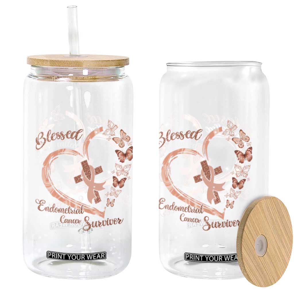 Endometrial Cancer Warrior Gift Glass Can Blessed To Be Called A Survivor TS12 Print Your Wear