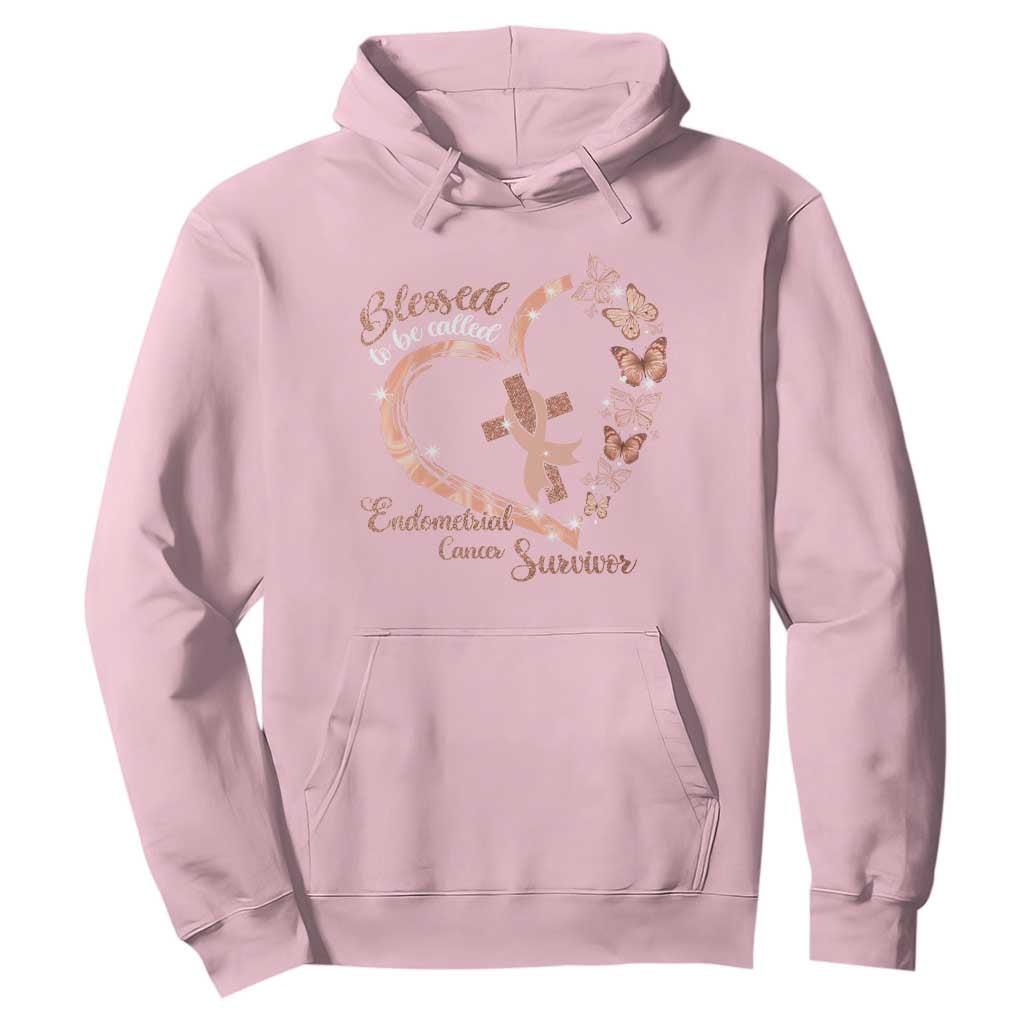Endometrial Cancer Warrior Gift Hoodie Blessed To Be Called A Survivor TS12 Light Pink Print Your Wear