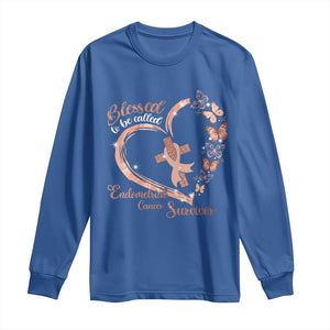 Endometrial Cancer Warrior Gift Long Sleeve Shirt Blessed To Be Called A Survivor TS12 Royal Blue Print Your Wear