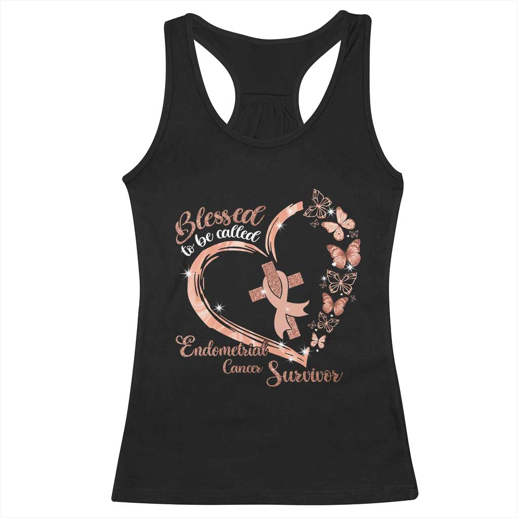 Endometrial Cancer Warrior Gift Racerback Tank Top Blessed To Be Called A Survivor TS12 Black Print Your Wear